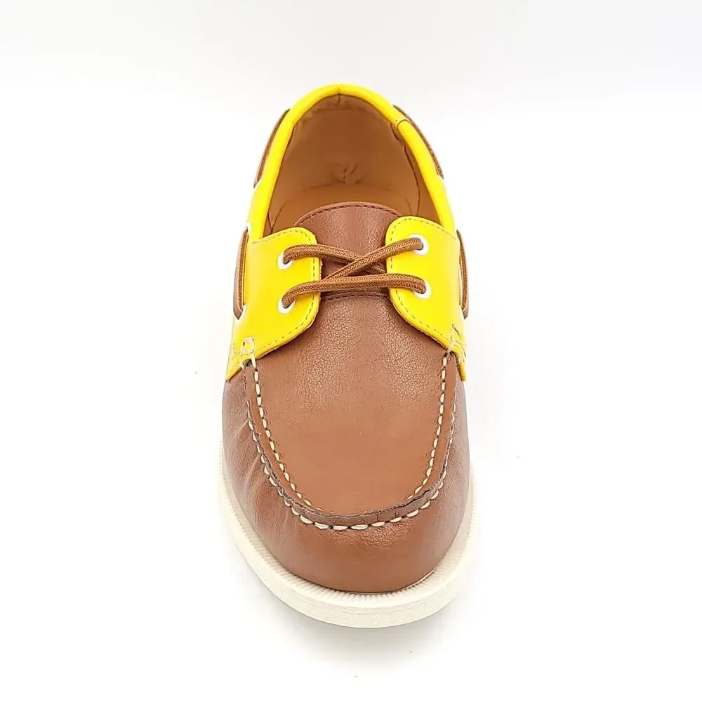 Men’s Tan Yellow Boat Shoes Faux Leather Loafers Slip-On Size 8 NWT Club Room - Picture 2 of 6
